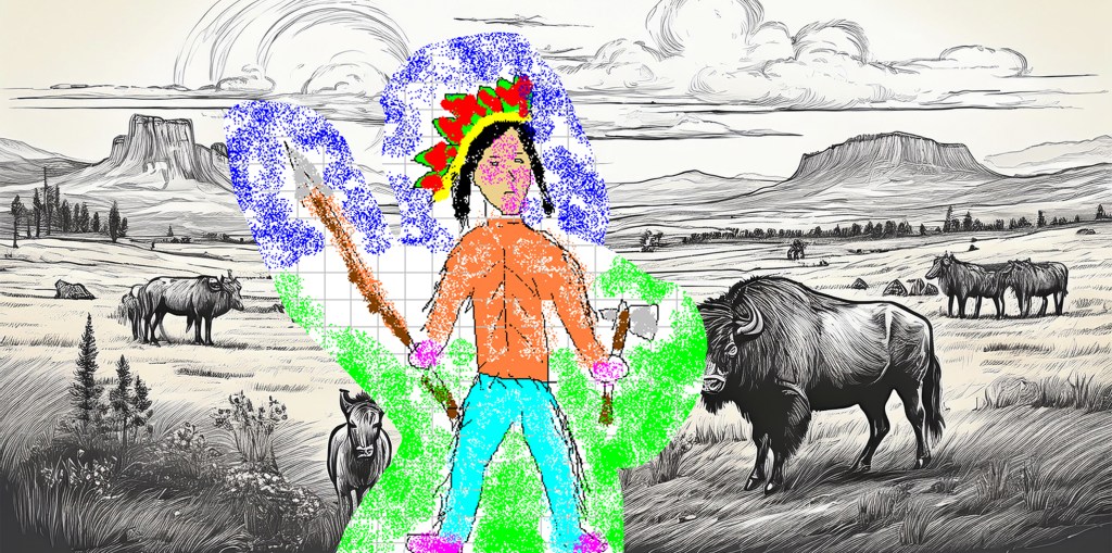 El indio de plumas rojas, de Antonio&nbsp;Cruzans.